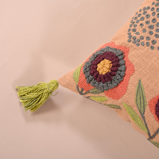 Summery Embroidered cushion cover