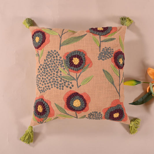 Summery Embroidered cushion cover