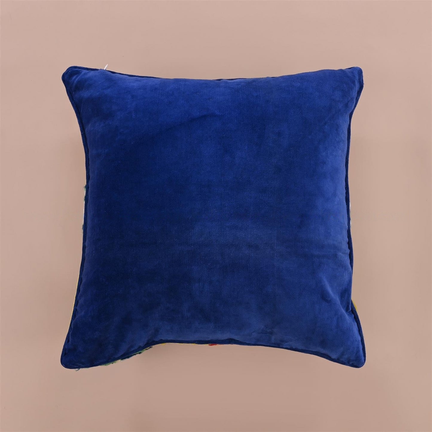 Bright floral embroidered cushion cover