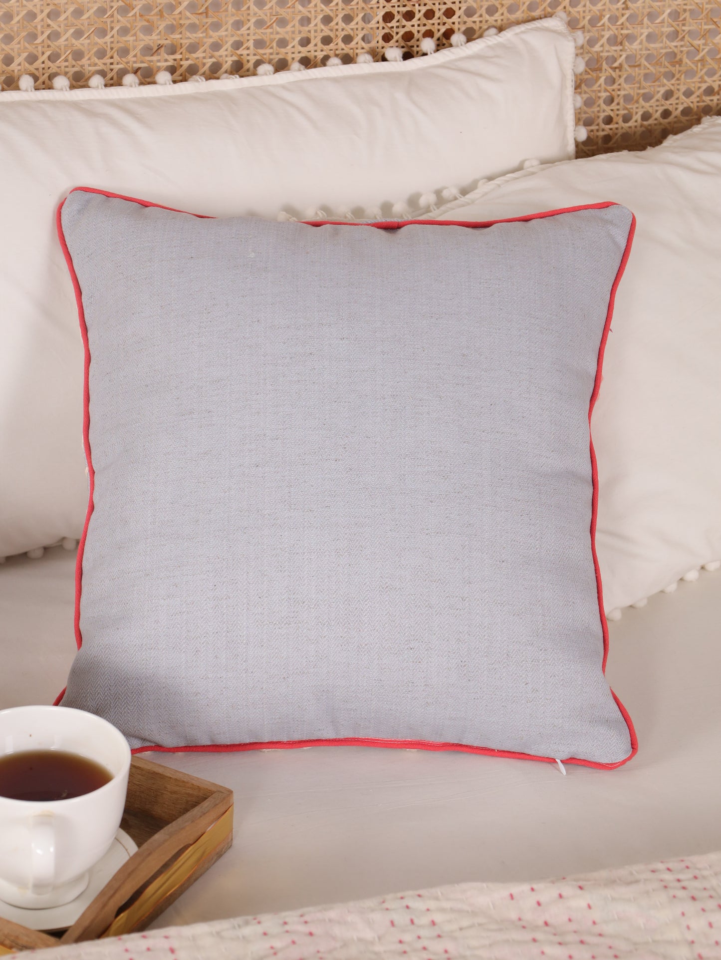 Big floral Embroidered Cushion cover