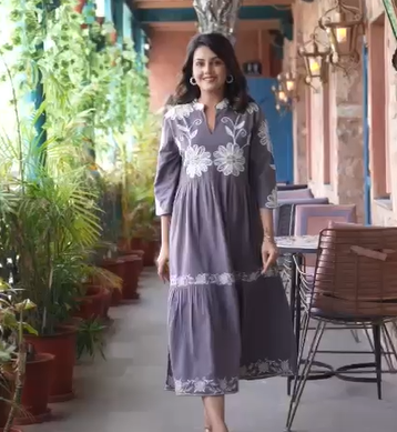 Beautiful Boho Chic Tiered Dress with Sleeves