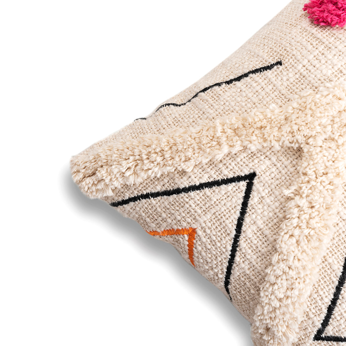 Boho Embroidered Cushion Cover