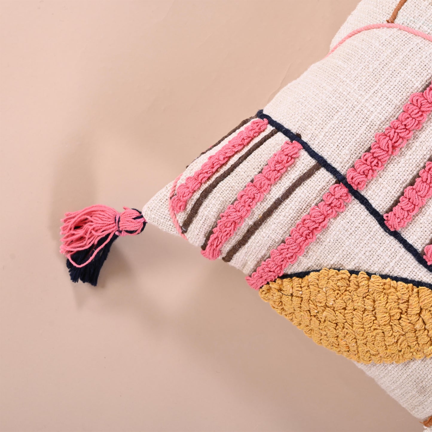 Abstract Embroidered Cushion Cover