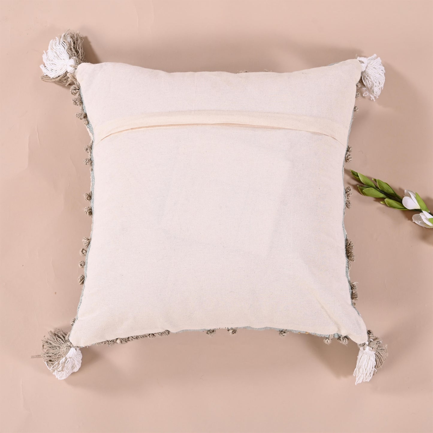 Abstract Embroidered Cushion Cover