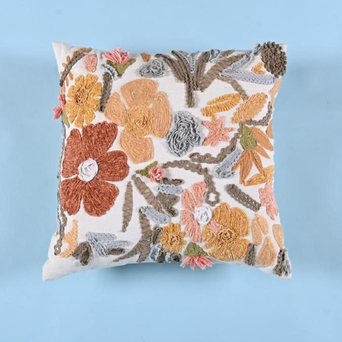 Floret Embroidered Cushion cover