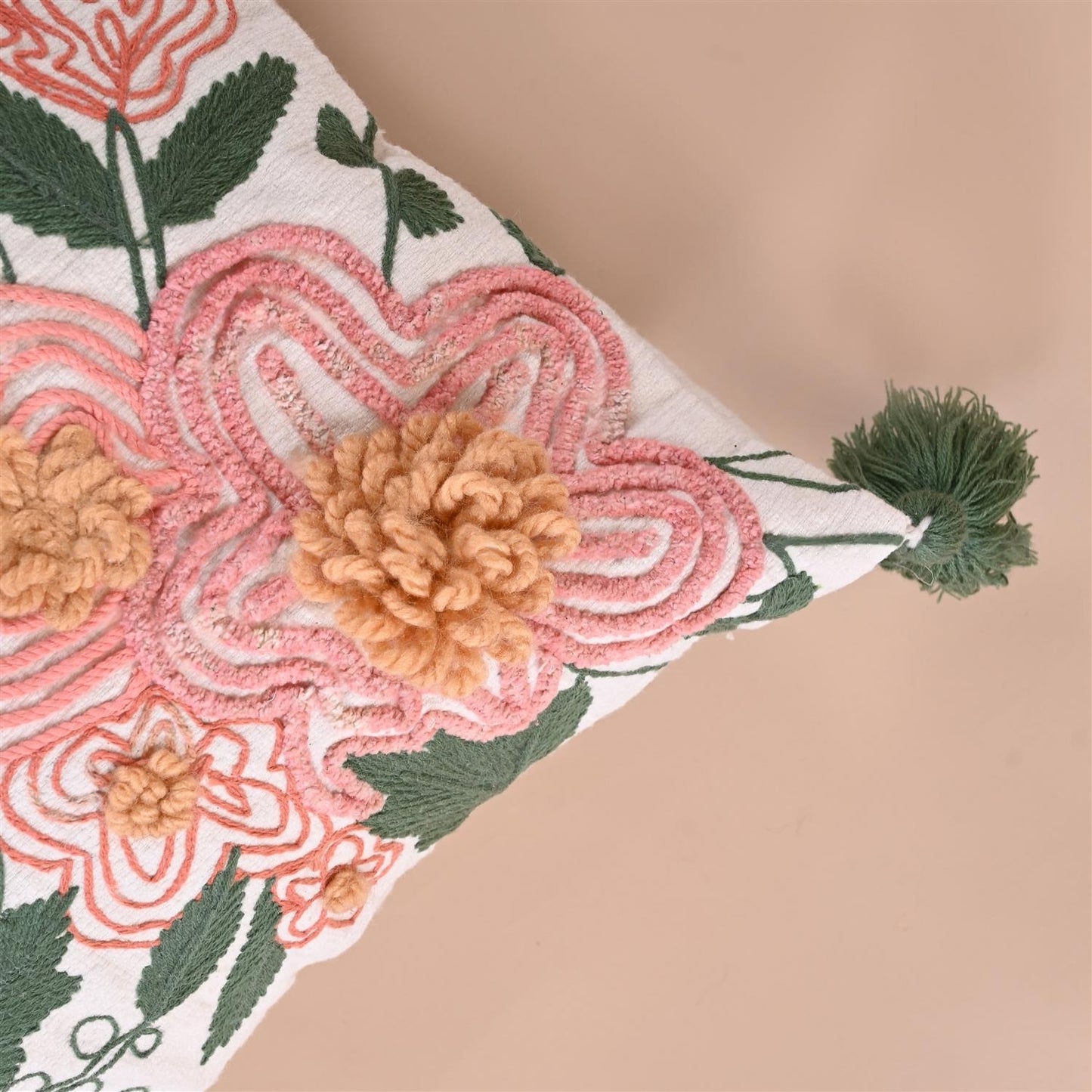 Flower Embroidered Cushion cover