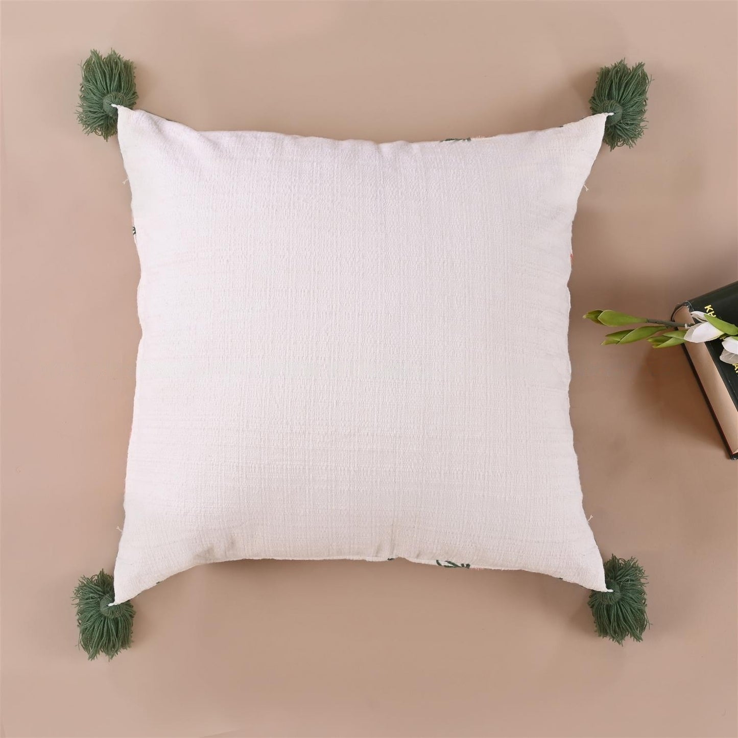 Flower Embroidered Cushion cover