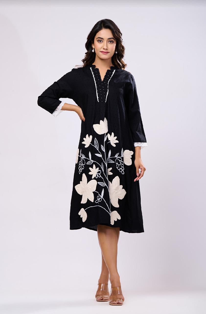 Black elegant Boho  dress