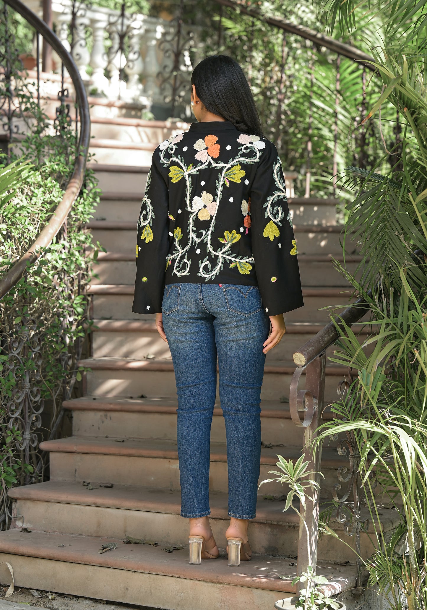 BOHO STYLE BLACK EMBROIDERED JACKET