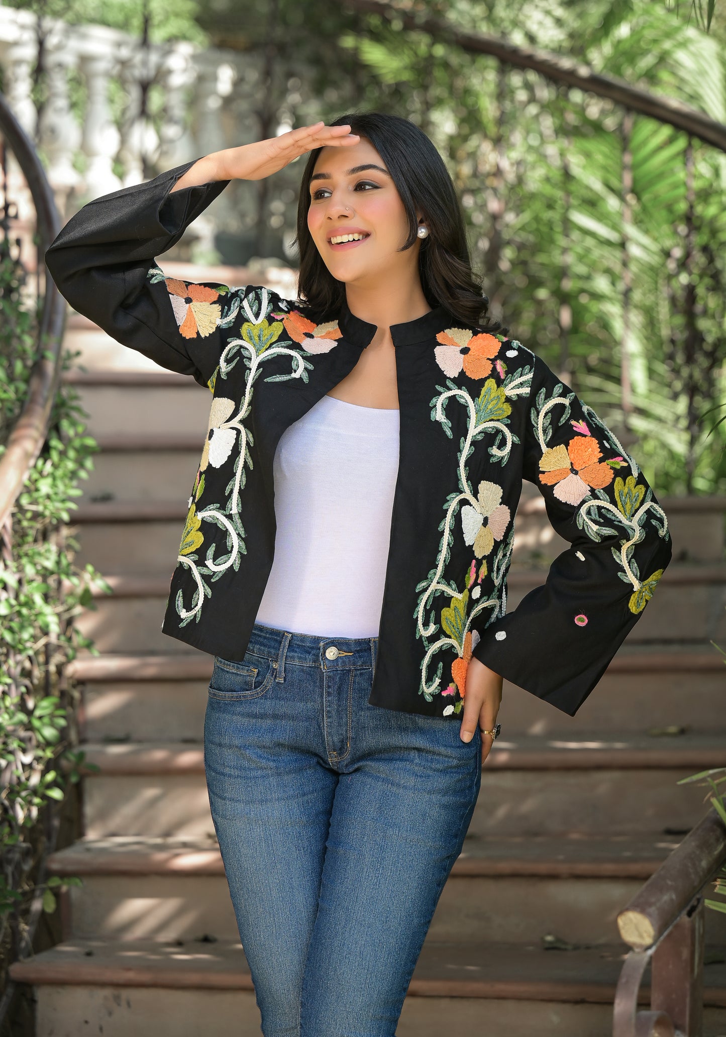 BOHO STYLE BLACK EMBROIDERED JACKET