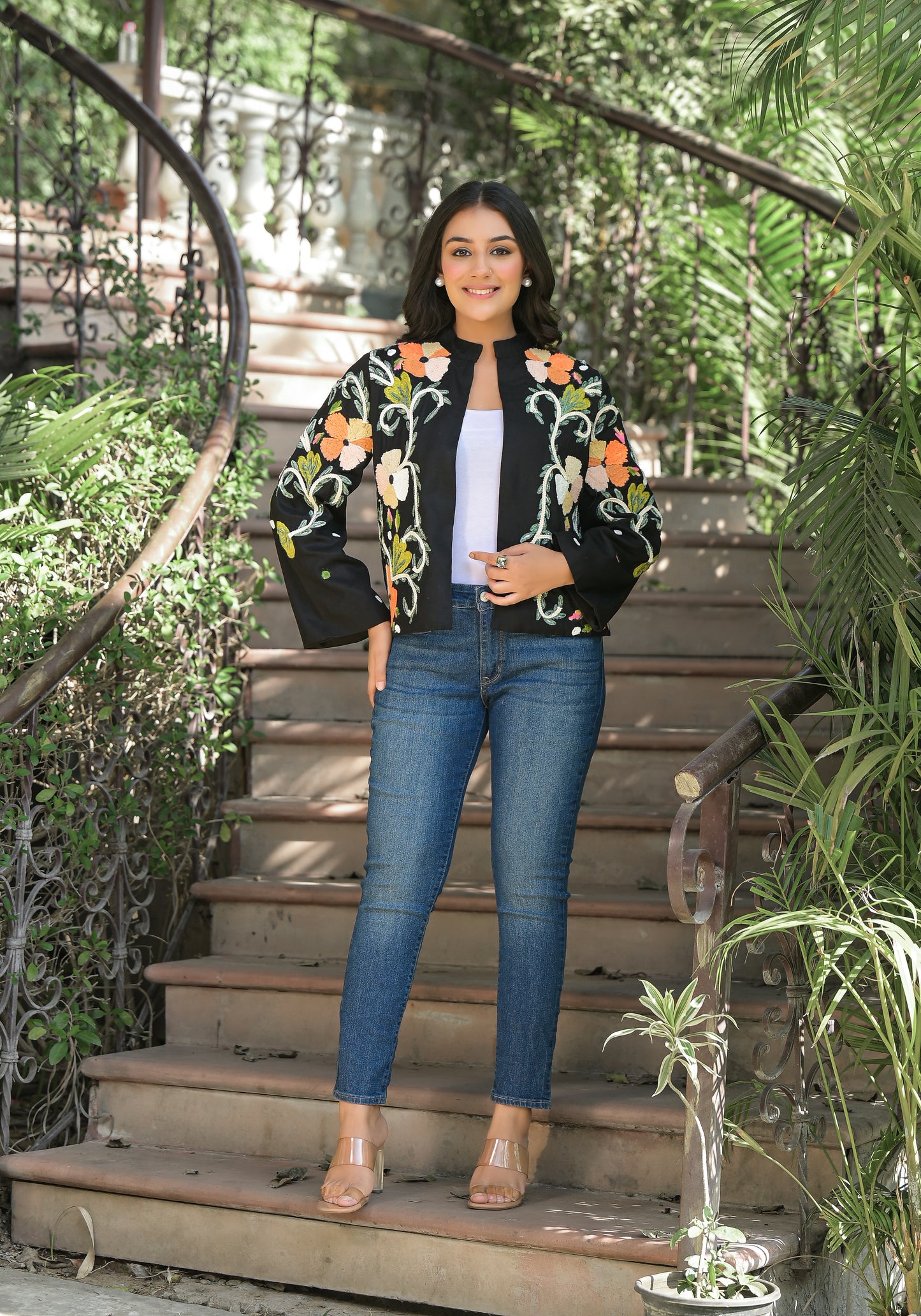 BOHO STYLE BLACK EMBROIDERED JACKET